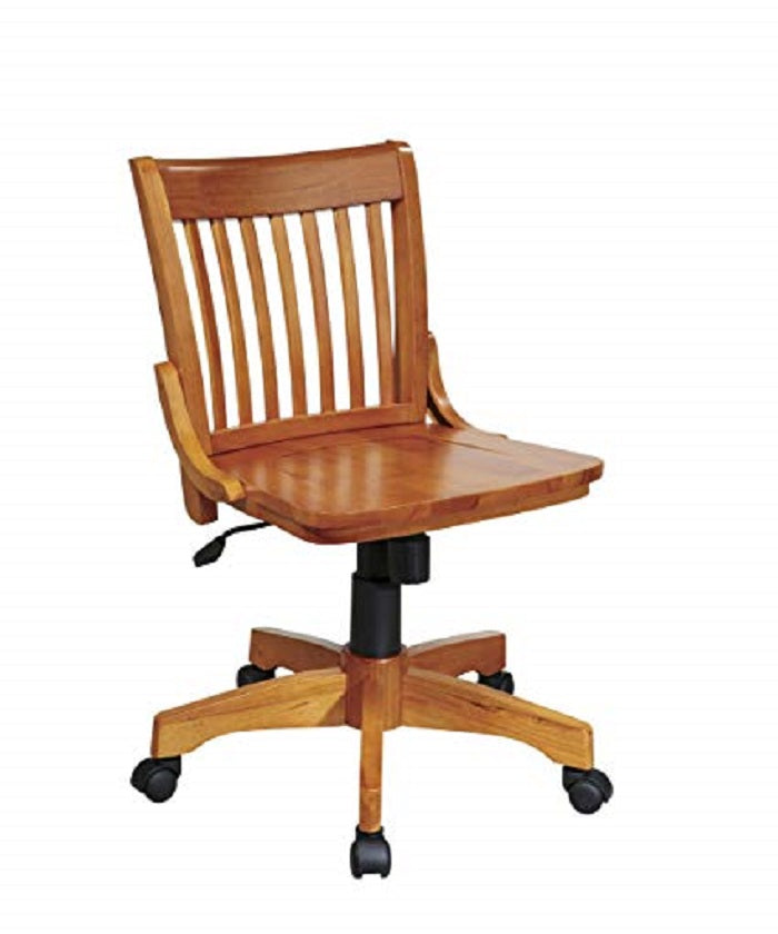 Office Star Deluxe Armless Wood Bankers Desk Chair