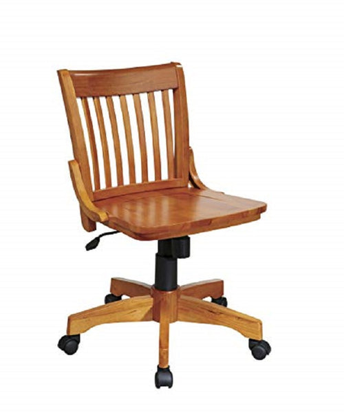 Office Star Deluxe Armless Wood Bankers Desk Chair